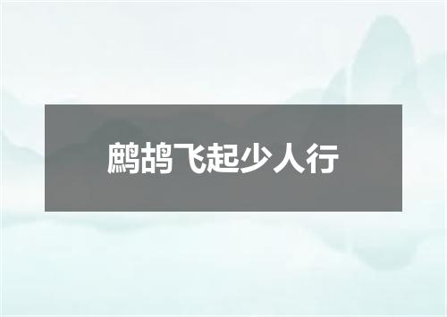 鹧鸪飞起少人行