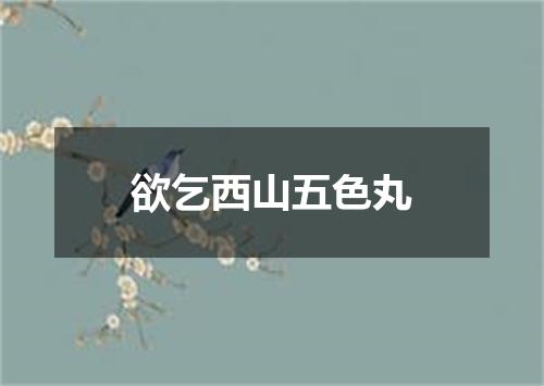 欲乞西山五色丸