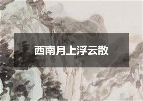 西南月上浮云散