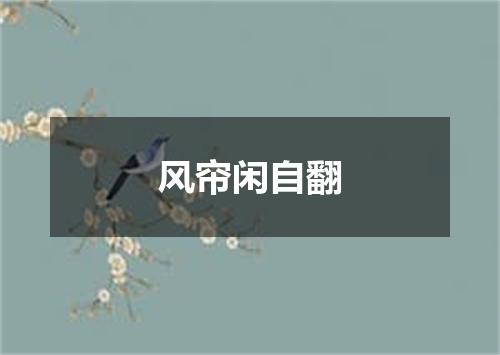 风帘闲自翻