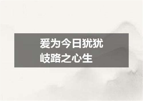 爰为今日犹犹岐路之心生