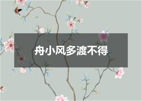 舟小风多渡不得