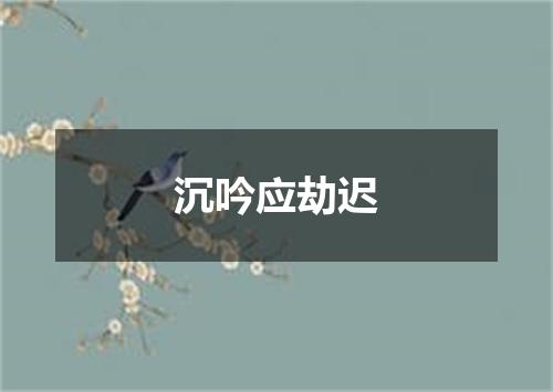 沉吟应劫迟