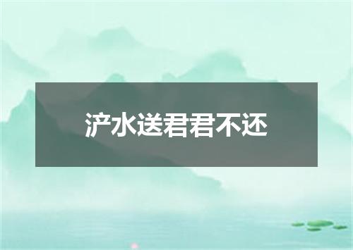 浐水送君君不还