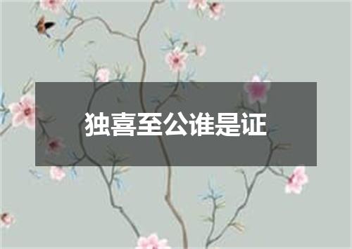 独喜至公谁是证