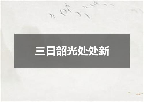 三日韶光处处新