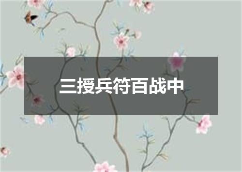 三授兵符百战中