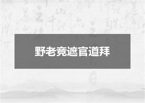 野老竞遮官道拜