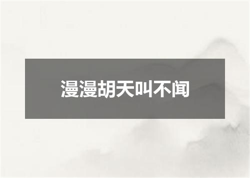 漫漫胡天叫不闻