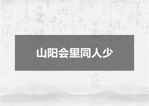 山阳会里同人少