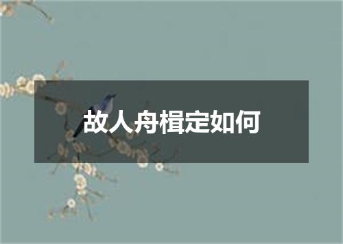 故人舟楫定如何