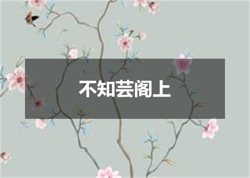 不知芸阁上