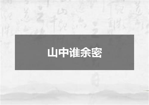 山中谁余密