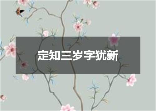 定知三岁字犹新