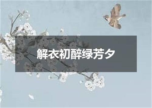 解衣初醉绿芳夕