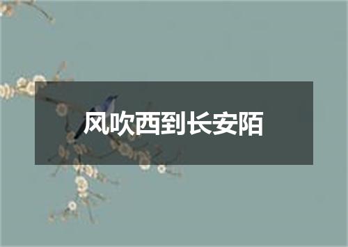 风吹西到长安陌