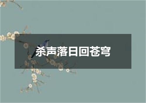 杀声落日回苍穹