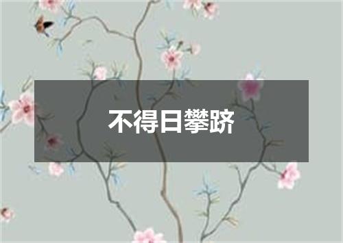 不得日攀跻