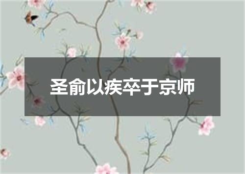 圣俞以疾卒于京师