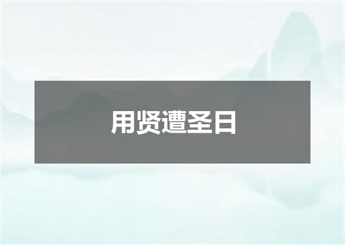 用贤遭圣日