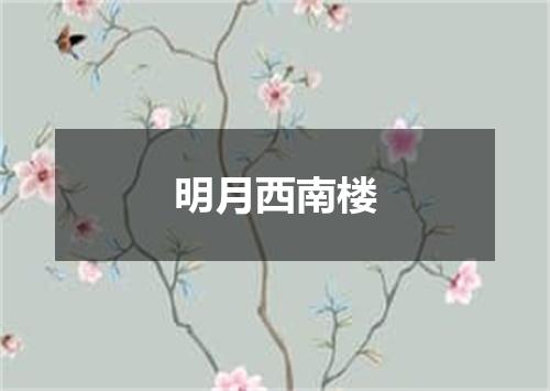 明月西南楼