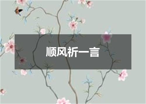 顺风祈一言