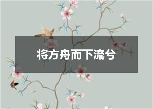 将方舟而下流兮