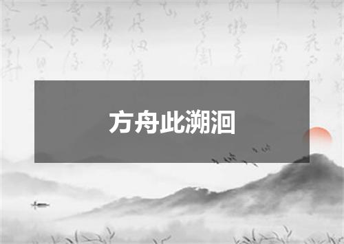 方舟此溯洄