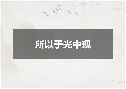 所以于光中现