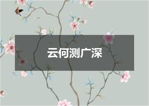 云何测广深