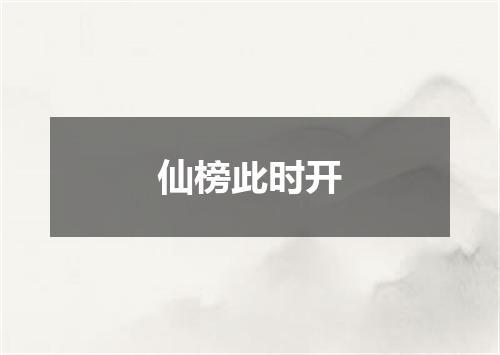 仙榜此时开