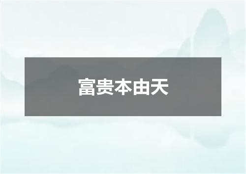 富贵本由天