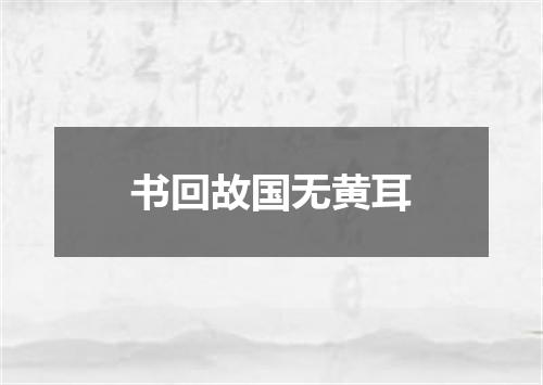 书回故国无黄耳