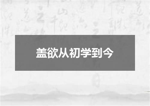 盖欲从初学到今