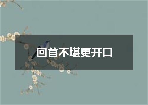 回首不堪更开口