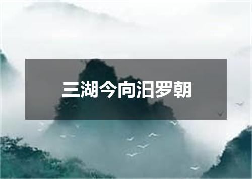 三湖今向汨罗朝