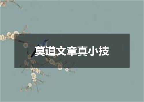 莫道文章真小技