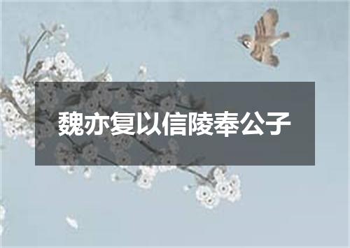 魏亦复以信陵奉公子