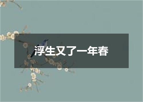 浮生又了一年春