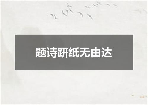 题诗趼纸无由达