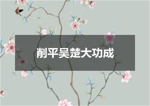 削平吴楚大功成