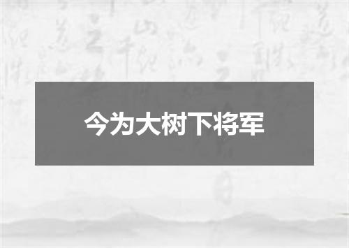 今为大树下将军