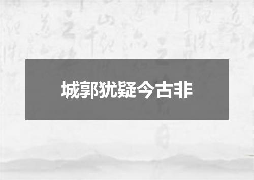 城郭犹疑今古非