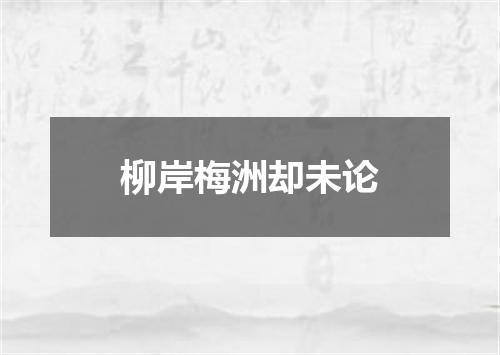 柳岸梅洲却未论