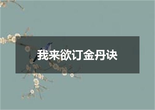 我来欲订金丹诀