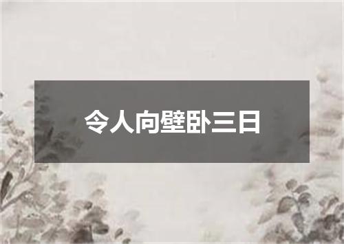 令人向壁卧三日