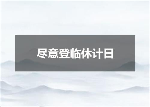 尽意登临休计日