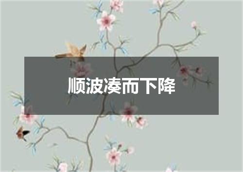 顺波凑而下降