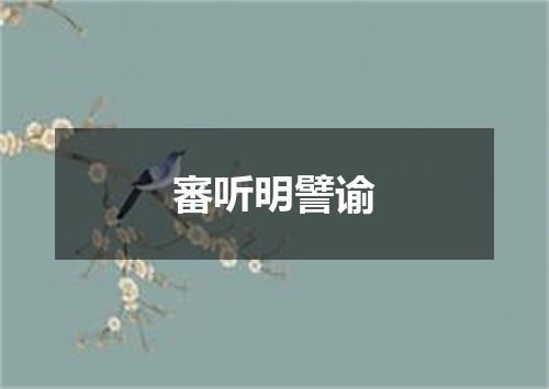 審听明譬谕