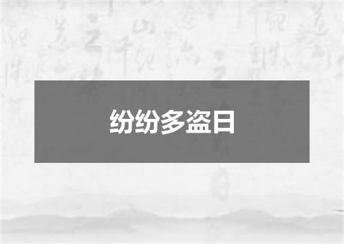 纷纷多盗日